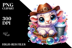 Vibrant Smiling Cute Baby Lamb PNG Product Image 2