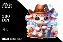 Vibrant Smiling Cute Baby Lamb PNG Product Image 2