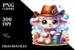 Vibrant Smiling Cute Baby Lamb PNG Product Image 2