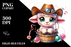 Vibrant Smiling Cute Baby Lamb PNG Product Image 2
