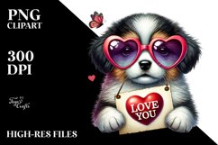 Digital Painting of Puppy with Heart Shaped Sunglasses and Product Image 2