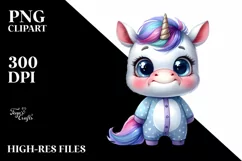 Funny Baby Face Unicorn PNG Product Image 1