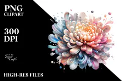 Glossy Chrysanthemum Abstract PNG Product Image 2