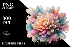 Glossy Chrysanthemum Abstract PNG Product Image 2