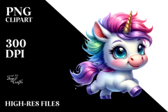 Cute Baby Unicorn Running with Cool Haircut, Funny Product Image 2