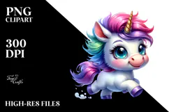 Small Unicorn with Cool Haircut, Transparent PNG Product Image 2