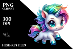 Cute Baby Unicorn Running with Cool Haircut, Funny Product Image 2