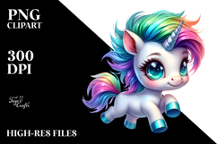Small Unicorn with Cool Haircut, Transparent PNG Product Image 2