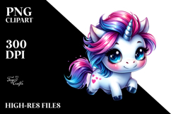 Cute Baby Unicorn Running with Cool Haircut, Funny Product Image 2