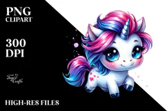 Small Unicorn with Cool Haircut, Transparent PNG Product Image 2