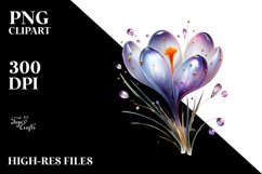 Shiny Crocus with Metallic Details | Clipart Product Image 1