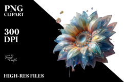 Abstract Vibrant Sunflower PNG Product Image 2