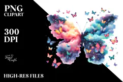 Cute Butterfly Silhouettes, Transparent PNG Product Image 2