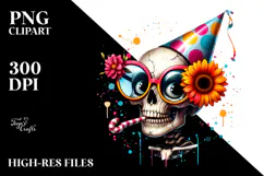 Goofy Skeleton with Party Hat, High-Res PNG Product Image 2