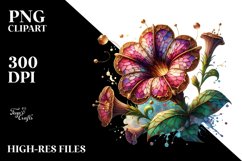 Stained Golden Watercolor Petunia Product Image 1