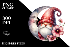 Gnome with Cosmos Floral PNG Product Image 2