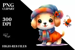 Vibrant Baby Dog Watercolor Product Image 1