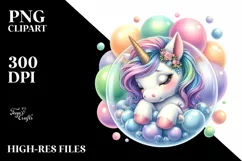Baby Unicorn in a Bubble with Balloons Product Image 3