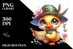Cute Baby Duck Treasure Map PNG Product Image 2