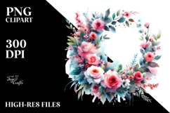 Watercolor Abstract Vibrant Wreath Clipart Product Image 2