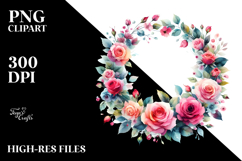Watercolor Abstract Vibrant Wreath Clipart Product Image 2