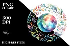 Vibrant Whimsical Moon Foliage | Clipart Product Image 3