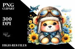 Colorful Baby Bear in Aviator Suit | Clipart Product Image 1