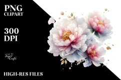 Watercolor Peonies Made of -Like Material Product Image 3