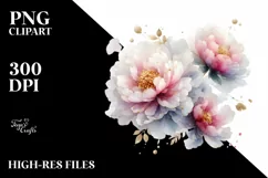 Watercolor Peonies Made of -Like Material Product Image 3