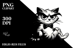 Goofy Cat with Bow Tie PNG Product Image 2