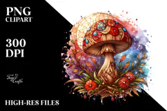 Detailed Magical Mushroom PNG Product Image 2