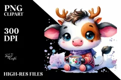 Cow with Reindeer Horns, Transparent PNG Product Image 3