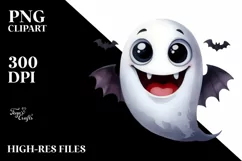 Funny Halloween Ghost Gooffy Smile | Clipart Product Image 1
