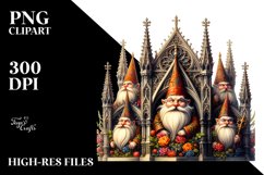 Detailed Watercolor Gothic Gnome Clipart Product Image 3