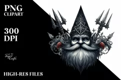 Detailed Watercolor Gothic Gnome Clipart Product Image 3