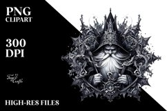 Detailed Watercolor Gothic Gnome Clipart Product Image 3