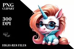 Baby Unicorn Posing as Johny Bravo | Clipart Product Image 3