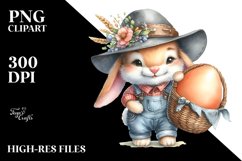 Happy Bunny with Big Egg PNG Product Image 2