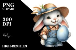 Smiling Bunny with Big Egg PNG Product Image 2