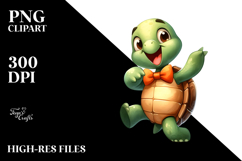 Silly Cartoon Turtle, High-Res PNG Product Image 2
