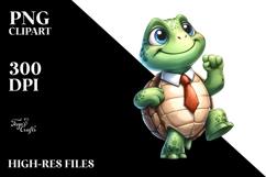 Cartoony Watercolor Turtle PNG Product Image 2
