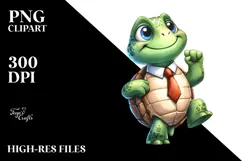 Cartoony Watercolor Turtle PNG Product Image 2