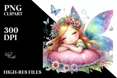 Colorful Cute Cat Fairy PNG Product Image 1