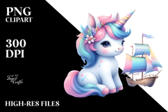 Sailboat Unicorn PNG Product Image 2