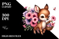 Detailed Baby Deer Watercolor Clipart Product Image 3