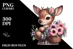 Detailed Baby Deer Watercolor Clipart Product Image 1