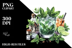 Watercolor Mint Julep Clipart Product Image 1