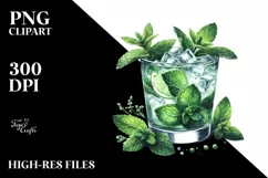 Watercolor Mint Julep Clipart Product Image 1