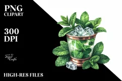 Watercolor Mint Julep Clipart Product Image 1