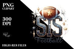 Football Sis Glitter Text Clipart Product Image 1